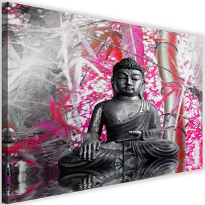 Feeby Obraz na płótnie - Canvas, Budda i bambusy 90x60 1