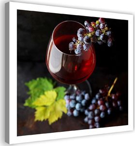 Feeby Obraz na płótnie - Canvas, Kieliszek wina i winogrona 40x40 1