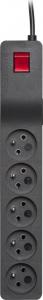 Listwa zasilająca Lestar ZX 510 przeciwprzepięciowa 5 gniazd 3 m czarna 4
