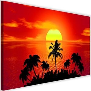 Feeby Obraz na płótnie - Canvas, Zachód słońca z palmami 4 60x40 1