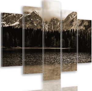 Feeby Obraz pięcioczęściowy na płótnie Canvas, pentaptyk typ A, Góry nad jeziorem 1 250x120 1