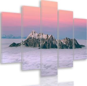 Feeby Obraz pięcioczęściowy na płótnie Canvas, pentaptyk typ A, Szczyty ponad chmurami 200x100 1