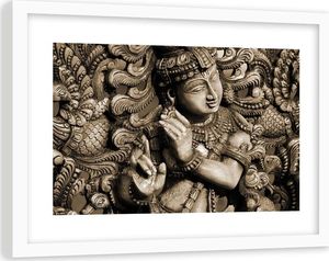 Feeby Obraz w ramie białej, Budda na mozaikowym tle 90x60 1