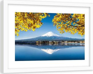Feeby Obraz w ramie białej, Góra Fuji i jezioro 4 60x40 1
