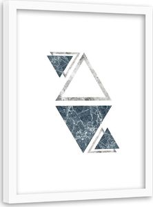 Feeby Obraz w ramie białej, Marmurowe trójkąty - abstrakcja 40x60 1