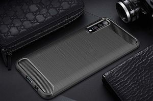 Etui pancerne plecki Carbon SAMSUNG GALAXY A80 czarne uniwersalny 5