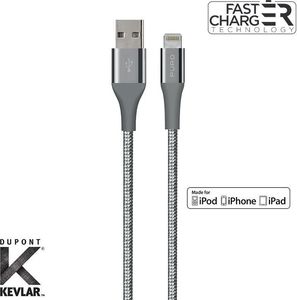 Kabel USB Puro USB-A - Lightning 1.2 m Szary (CAPLTFABK2SPGREY) 1
