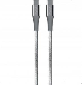 Kabel USB Puro USB-C - USB-C 1.2 m Srebrny (62248) 1