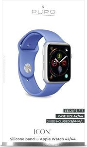 Puro PURO ICON Apple Watch Band - Elastyczny pasek sportowy do Apple Watch 42 / 44 mm (S/M & M/L) (Blue Formentera) 4