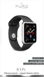 Puro PURO ICON Apple Watch Band - Elastyczny pasek sportowy do Apple Watch 42 / 44 mm (S/M & M/L) (Czarny) 4