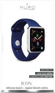 Puro PURO ICON Apple Watch Band - Elastyczny pasek sportowy do Apple Watch 42 / 44 mm (S/M & M/L) (Granatowy) 4