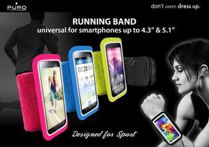 Puro PURO Running Band - Uniwersalna frotka do biegania do smartfonów max 4.3" + key pocket (różowy) 11