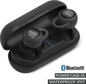 Słuchawki Puro PURO Workout Waterproof IPX7 In-Ear Stereo Earphones - Bezprzewodowe stereofoniczne słuchawki Bluetooth V5.0 z bazą zasilającą, wodoszczelność klasy IPX7 (czarny) 1