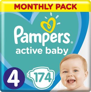Pieluszki Pampers Pieluchy Active Baby 4 (9-14kg) 174 szt. Monthly Box 1