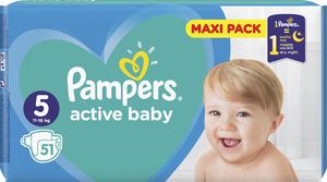 Pieluszki Pampers Pieluchy Active Baby Dry Maxi Pack S5 51szt 1