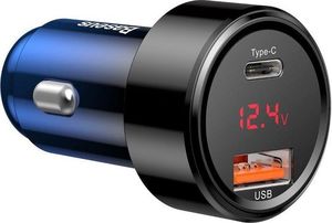 Ładowarka Baseus Magic USB + USB-C QC 4.0 PD 45W (czarno-niebieska) 4