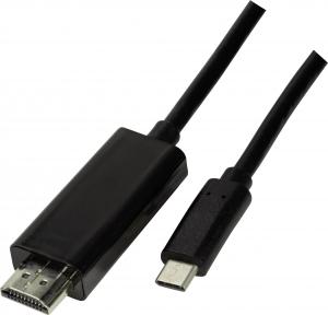 Kabel USB LogiLink USB-C - HDMI 1.8 m Czarny (UA0329) 1
