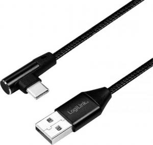 Kabel USB LogiLink USB-A - USB-C 0.3 m Czarny (CU0137) 1