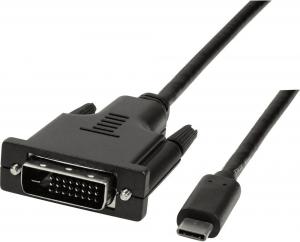 Kabel USB LogiLink USB-C - DVI-D 1.8 m Czarny (UA0331) 1
