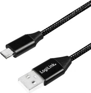 Kabel USB LogiLink USB-A - microUSB 1 m Czarny (CU0144) 1