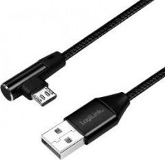 Kabel USB LogiLink USB-A - microUSB 1 m Czarny (CU0142) 1