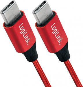 Kabel USB LogiLink USB-C - USB-C 0.3 m Czerwony (CU0155) 1