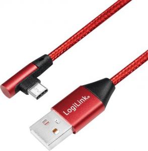 Kabel USB LogiLink USB-A - USB-C 0.3 m Czerwony (CU0145) 1
