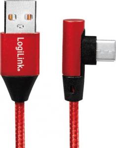 Kabel USB LogiLink USB-A - USB-C 0.3 m Czerwony (CU0145) 2