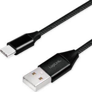 Kabel USB LogiLink USB-A - USB-C 1 m Czarny (CU0140) 1