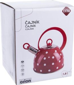 Orion Czajnik stalowy czerwony w kropki 1,8L KARIN uniwersalny 2