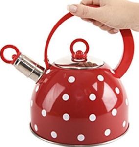 Orion Czajnik stalowy czerwony w kropki 1,8L KARIN uniwersalny 3