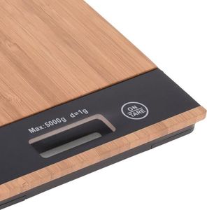 Waga kuchenna Excellent Houseware Waga kuchenna elektroniczna płaska bambusowa 5kg uniwersalny 2