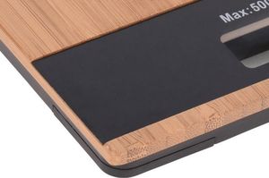 Waga kuchenna Excellent Houseware Waga kuchenna elektroniczna płaska bambusowa 5kg uniwersalny 3