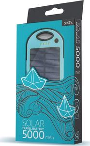 Ładowarka solarna Setty Power Bank Solarny Setty 5000 Mah Niebieski 2