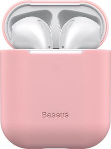 Baseus Silikonowe etui na słuchawki Airpods 2gen / 1gen różowe (wiappod-bz04) 1
