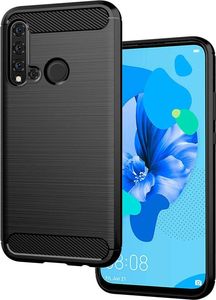 Hurtel Carbon Case Elastyczne Etui Pokrowiec Huawei P20 Lite 2019 / Huawei Nova 5i Czarny 2
