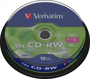 Verbatim CD-RW 700 MB 12x 10 sztuk (43480) 1