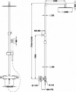 Bateria prysznicowa Teka Zestaw natryskowy z baterią termostatyczną SOLLER-852370200 2
