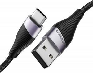 Kabel USB Ugreen USB - USB-C 3.0 QC3.0 0.5m z aluminiową wtyczką (czarny) 1