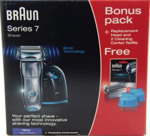 Golarka Braun Pulsonic 790 Series 7 + Bonus Pack - dodatkowa folia z ostrzami i płyn dezynfekujący do stacji 2