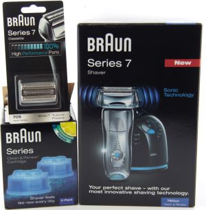 Golarka Braun Pulsonic 790 Series 7 + Bonus Pack - dodatkowa folia z ostrzami i płyn dezynfekujący do stacji 3