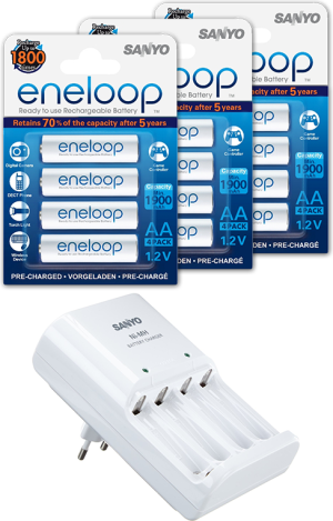 Ładowarka Sanyo MQN04-E + Eneloop 12xAA 2000mAh (1800 cykli) 1
