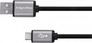 Kabel USB Kruger&Matz USB-A - USB-C 1.8 m Czarny (5067) 1