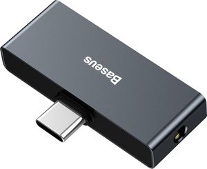 Adapter USB Baseus CATL57-01 USB-C - Jack 3.5mm + USB-C Czarny  (CATL57-01) 1