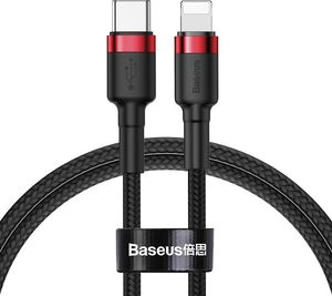 Kabel USB Baseus USB-C - Lightning 1 m Czerwony Czarny (6953156297456) 1