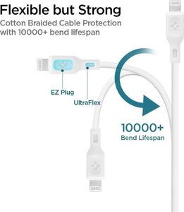 Kabel USB Spigen Spigen C10cl Mfi Type-c To Lightning Cable 100cm White 2