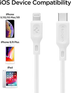 Kabel USB Spigen Spigen C10cl Mfi Type-c To Lightning Cable 100cm White 4