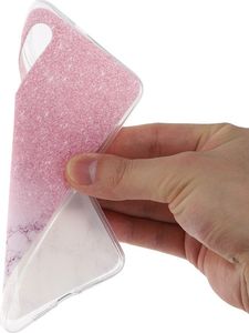 Etui Slim case Art Wzory XIAOMI MI 9 różowy brokat i marmur uniwersalny 2