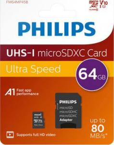Karta Philips MicroSDXC 64 GB Class 10 UHS-I/U1 A1 V10 (FM64MP45B/10) 2