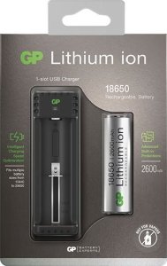 Ładowarka GP GP L111 USB Charger incl. Akku 18650 2600mAh 3,7V 14511118650B1 2